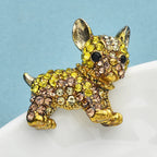 PENDRA French Bulldog Shining Rhinestone Brooch
