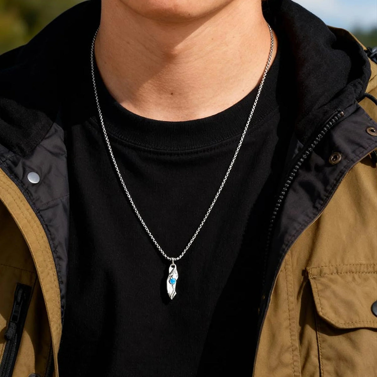 PENDRA Stone Blue Wishing Pendant Necklace