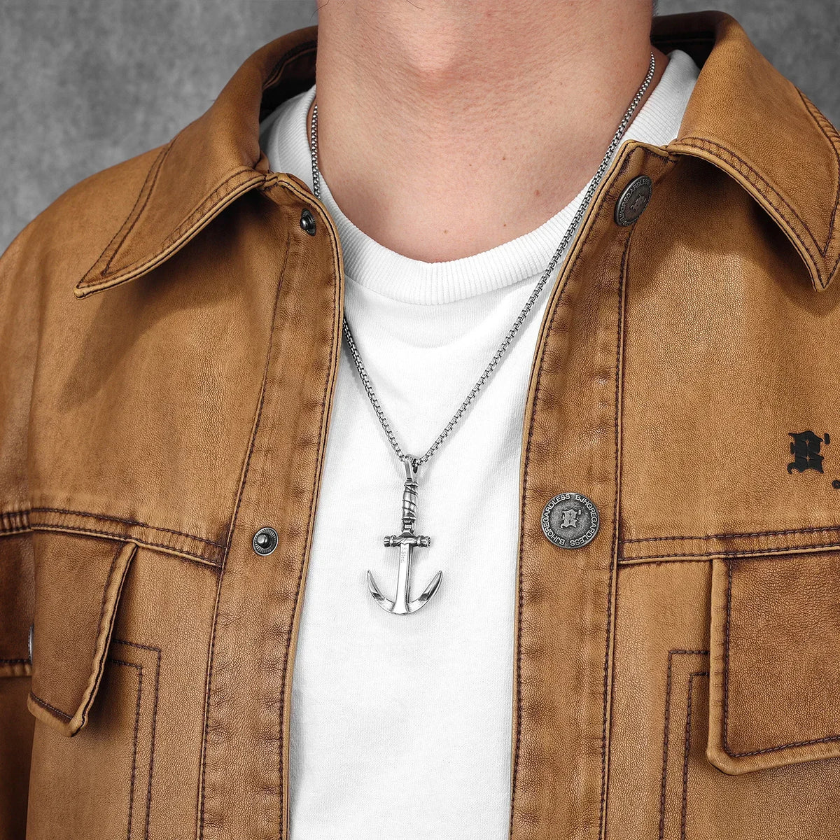 PENDRA Anchor Steel Necklace