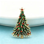 PENDRA Noelisse Rhinestone Enamel Christmas Tree Brooch