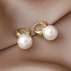 PENDRA Hoop Gold Pearl Earrings