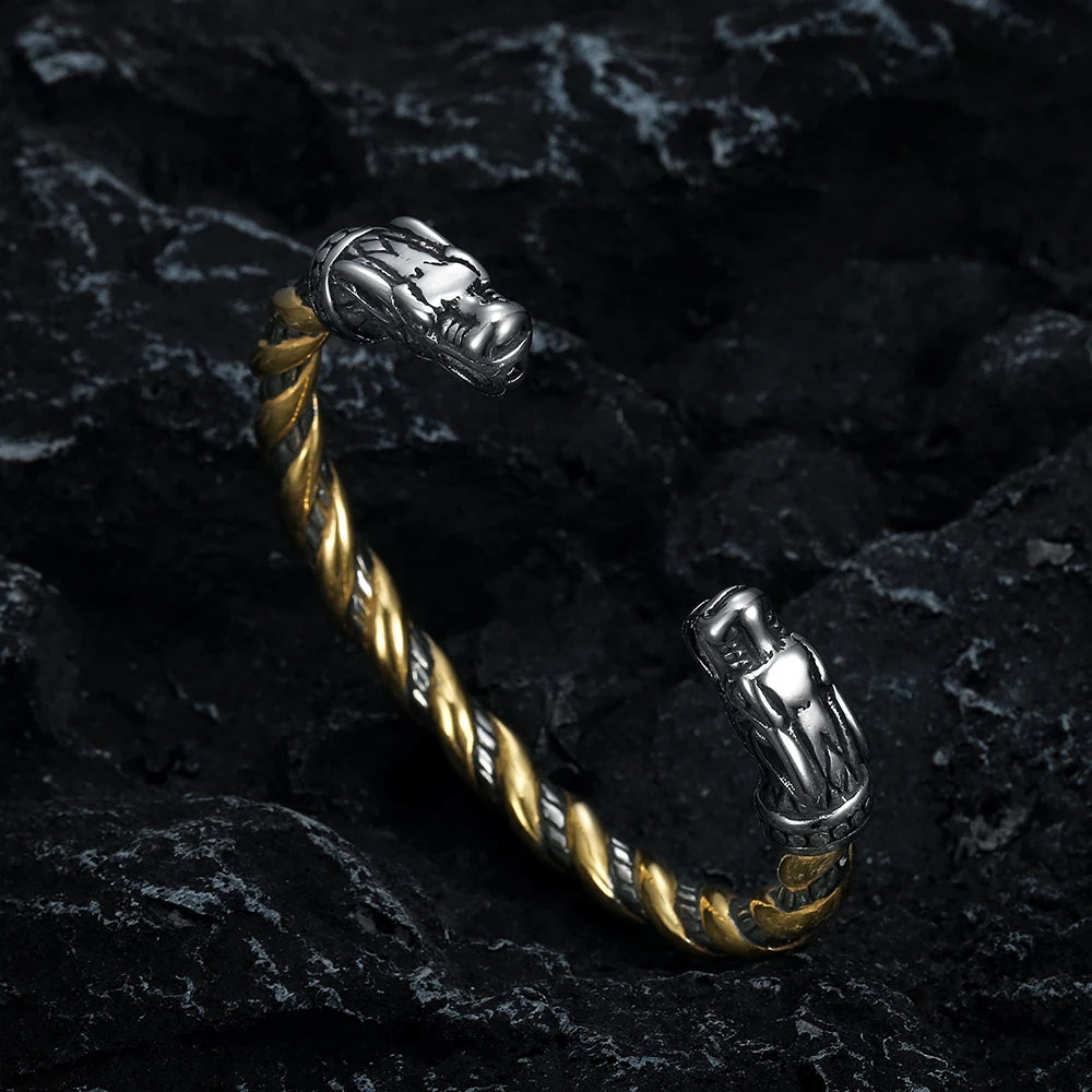 PENDRA Ouroboros Snake Stainless Steel Chain Bracelet