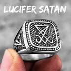 PENDRA Lucifer Satan Pentagram Steel Ring