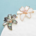 PENDRA Shellia 2-Color Shell Flower Brooch