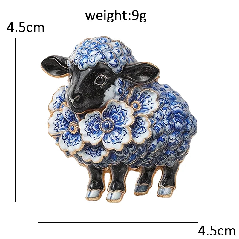 PENDRA Porcelain Animal Collection Brooch