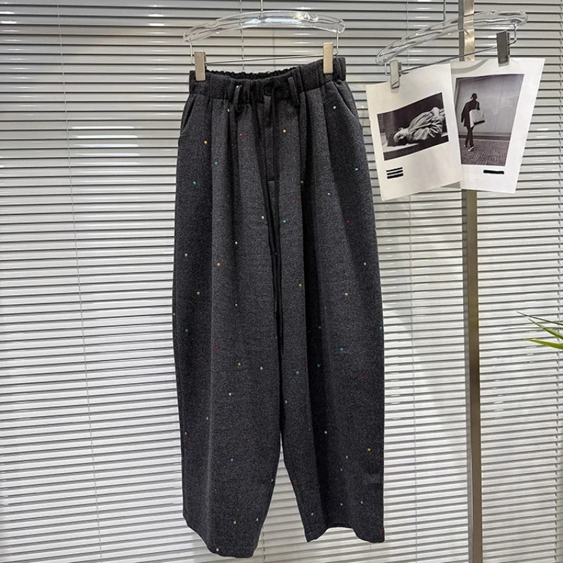 PENDRA Woolen Floor Length Wide Leg Pants
