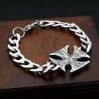 PENDRA Templar Cross Stainless Steel Biker Bracelet
