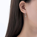 PENDRA Silver Jade Stamp Earrings
