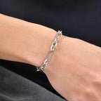New Fahison Men's Chain Bracelet,Stainless Steel Silver Color Adjustbale Link Wristband,Hip Hop Jewelry Gift