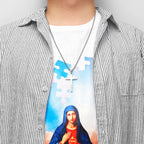 PENDRA Refract Light Cross Steel Necklace