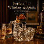 Creative Reindeer Shaped Liquor Decanter Clear Glass Alcohol Bottle with Black Stopper for Bar Cabinet Display