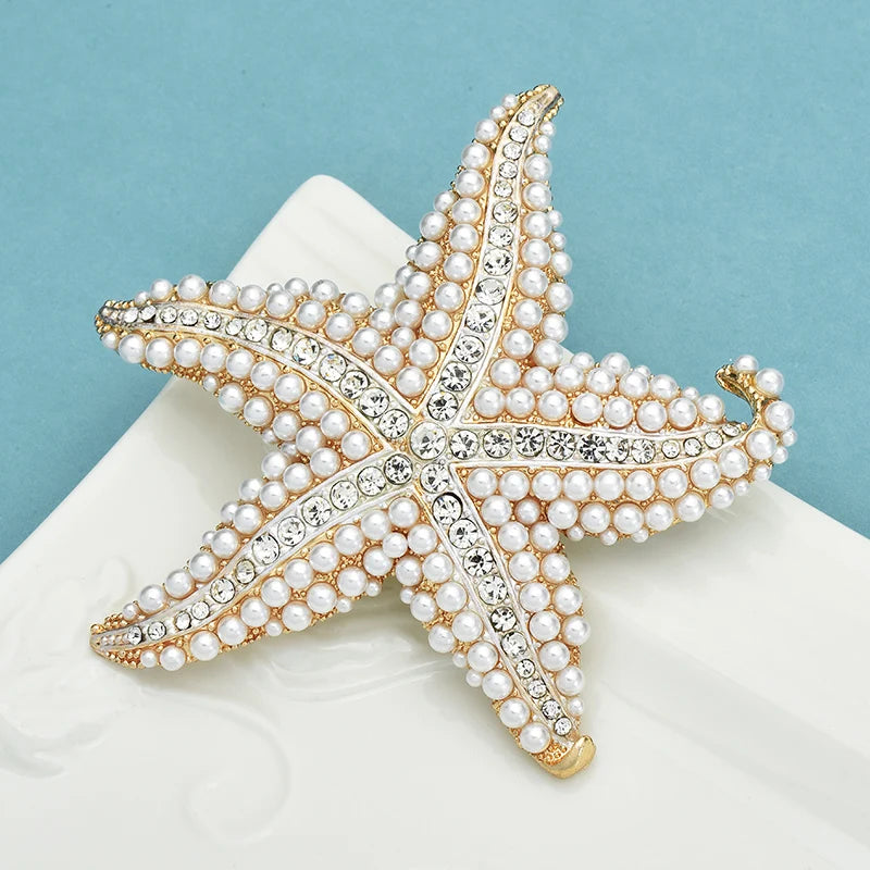 PENDRA Marina Pearl Starfish Brooch