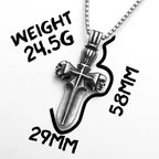 PENDRA Cross Skull Sword Steel Necklace