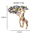 PENDRA Leaf-Eating Giraffe Enamel Animal Brooch