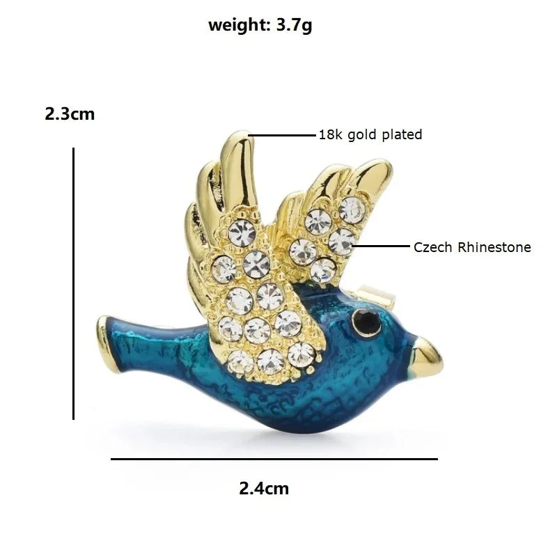 PENDRA Folibird Leaf and Bird Brooch