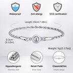 Simple Button Chain Bracelets for Men Boys,Stainless Steel Twisted Rope Chain Wristband,Causal Jewelry Gift
