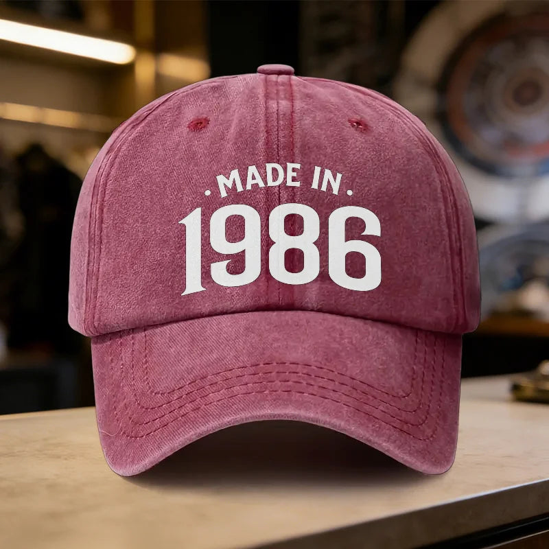 An Adjustable Baseball Cap Featuring a Retro 'MADE IN 1986' Design, Lightweight Printed Women'S Hat, a Trendy '1986 Era Style' M