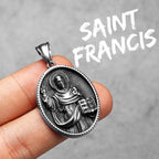 PENDRA Catholic Padre Pio Steel Necklace