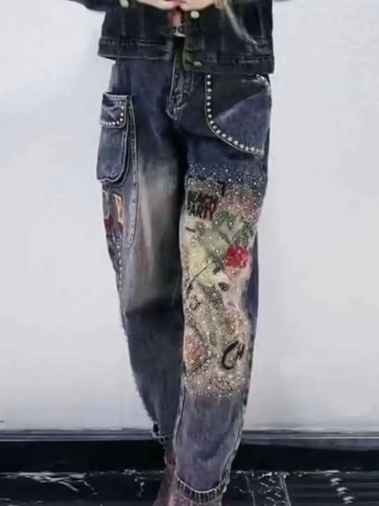 PENDRA Willow Rivet Diamond Pocket Jeans