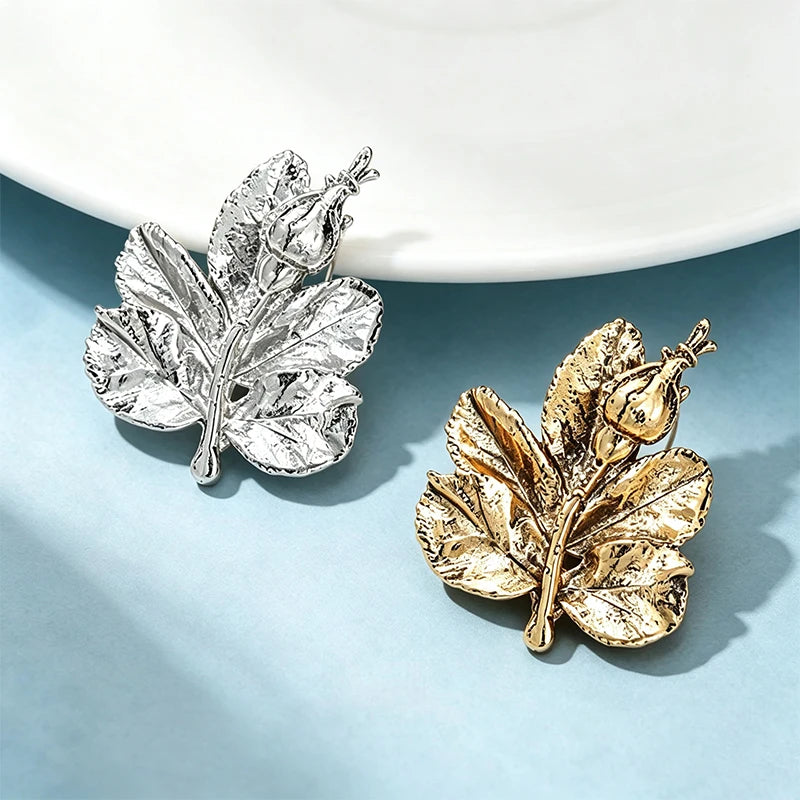 PENDRA Folia Vintage Leaf Brooch