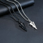 Mens Cremation Urn Necklace for Ashes,Stainless Steel Tribal  Arrowhead Memorial Pendant,Bereavement Keepsakes Gifts
