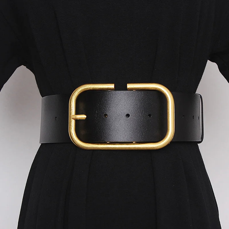 High-end Luxury Brands Women's Waist Belt 5.7CM Width Genuine leather Corset Belt Plus Size Cowhide Dress Jacket Waistband