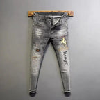 PENDRA Denim Embroidered Smoke Pants