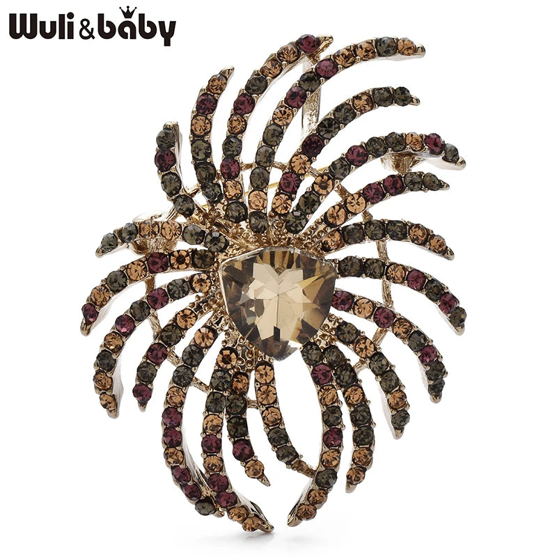 PENDRA Floracrystal Vintage Crystal Flower Brooch
