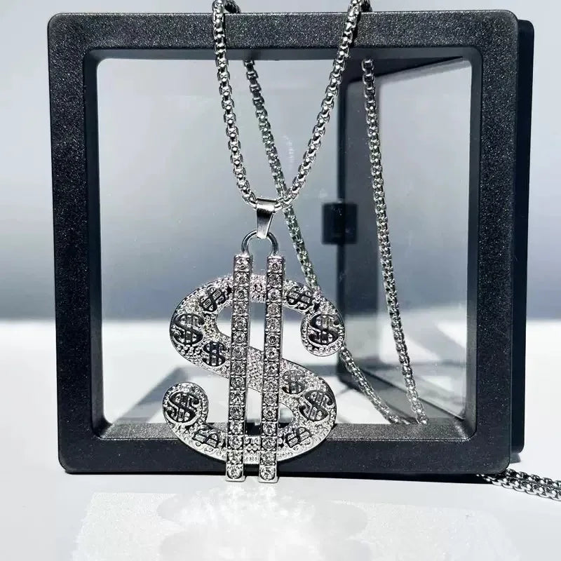 PENDRA Dollarburst Rhinestone Dollar Sign Pendant