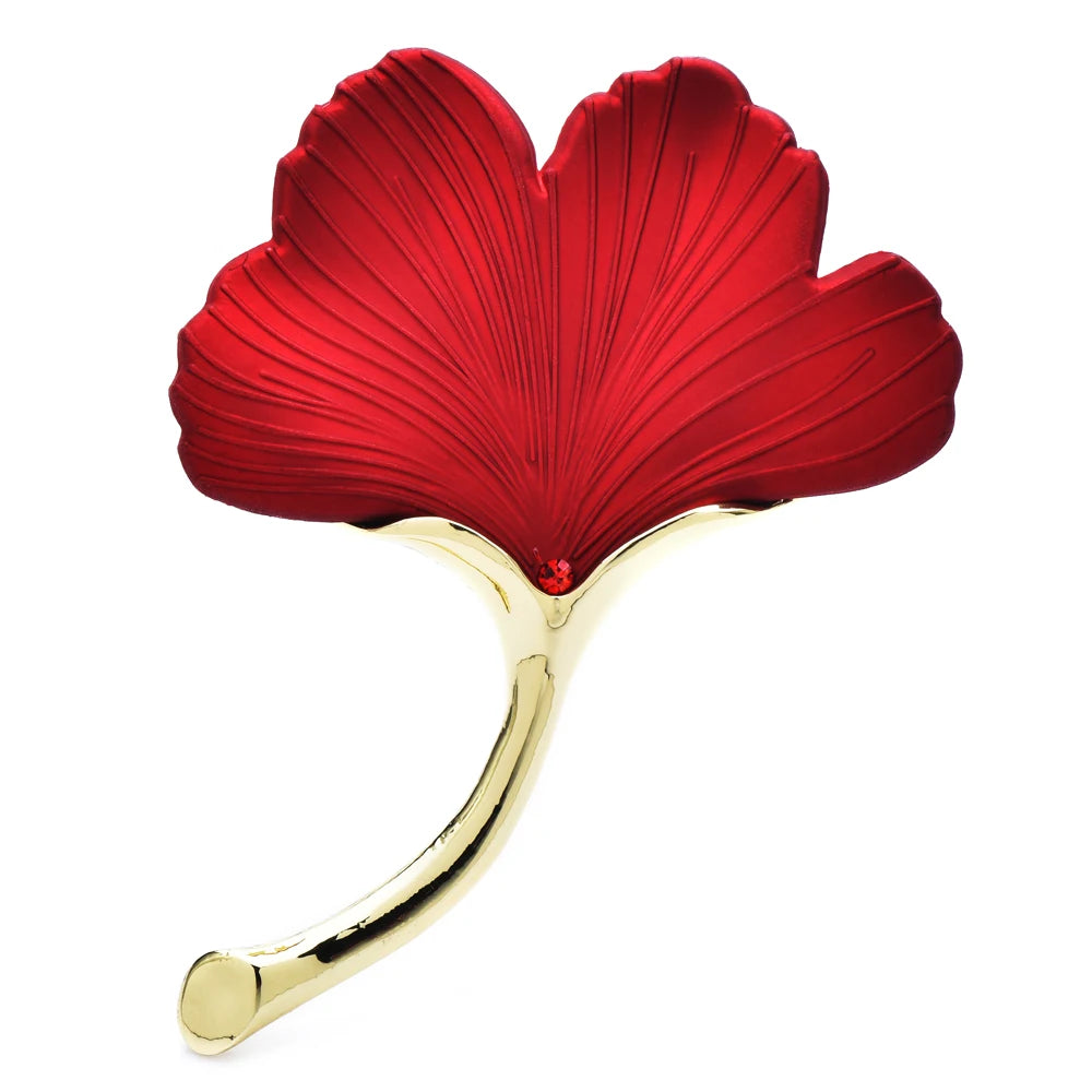 PENDRA Gingkoelle Soft-Paint Ginkgo Leaf Brooch