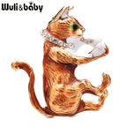 PENDRA Cleaning Paws Cat Brooch