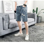 PENDRA Denim Washed Distressed Pants
