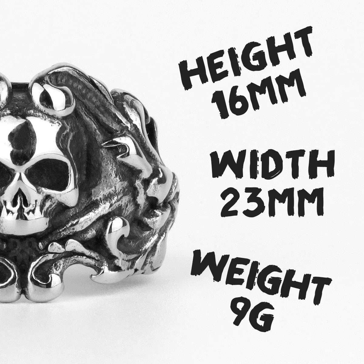 PENDRA Domineering Petal Skull Steel Ring