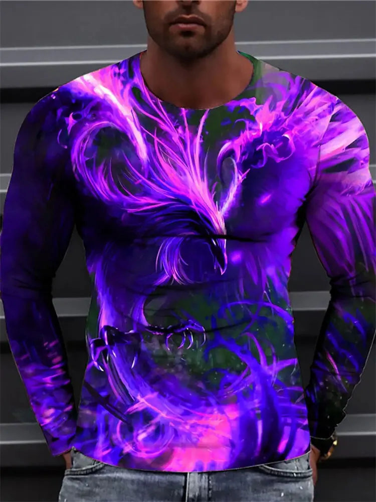PENDRA Long Sleeve Flame Phoenix T-Shirt