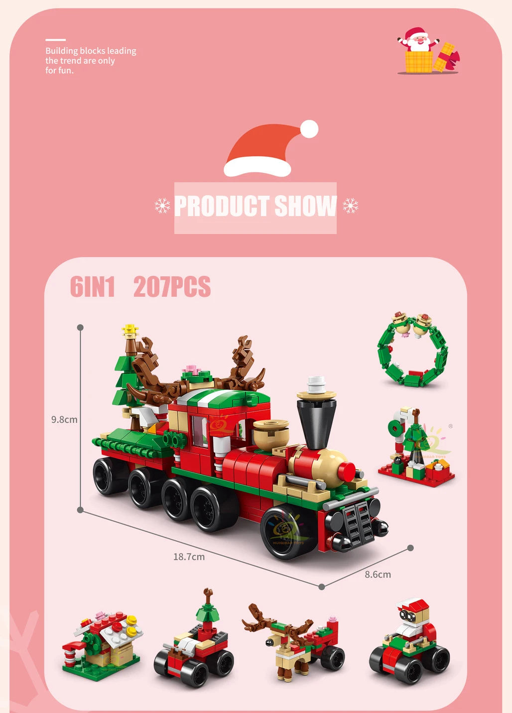 PENDRA Elk Deer Santa Building Set