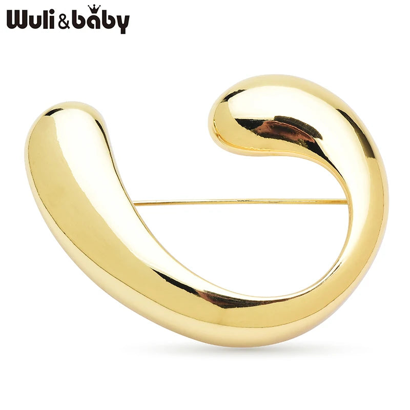 PENDRA Stainless Steel Curved Brooch