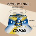 1pc Football Fan Curacao National Flag Soccer Art Style Sports Unisex Printed Fisherman Hat, Stylish Hat with Fun Personalty, Ou