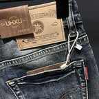 Harajuku Fashion Luxury Clothing Men's Knee-length Shorts Summer Denim Casual Jeans Vintage Washed  High-end Streetwear Shorts