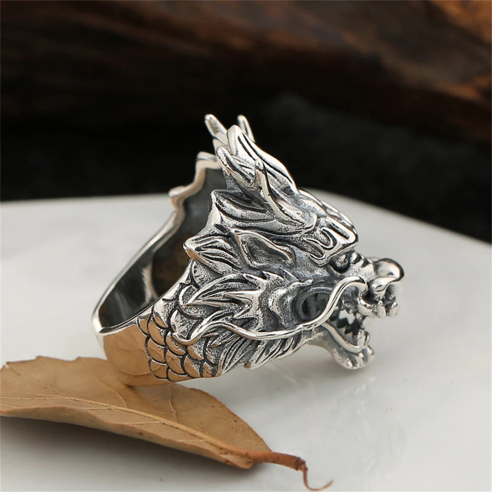 PENDRA Dragon Opening Silver Ring