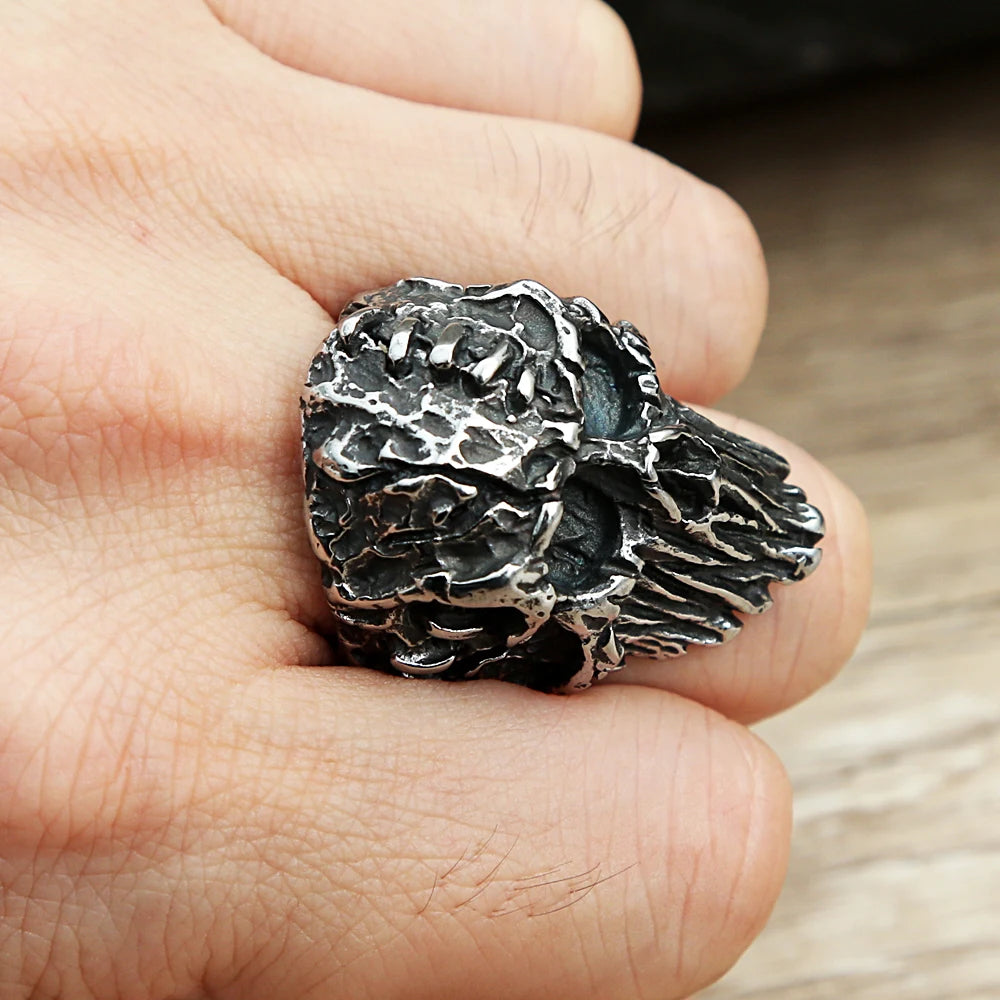 PENDRA Devilskull Gothic Black Devil Skull Ring