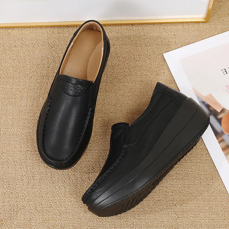 PENDRA Leather Sports Platform Shoes