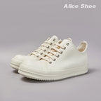 PENDRA Ivory Street Off-White Canvas Low-Top Lace-Up Platform Sneakers