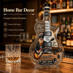 Billy Gibbons Guitar Glass Whiskey Decanter 1969-2026 Anniversary Decorative Liquor Bottle Music Lover Gift