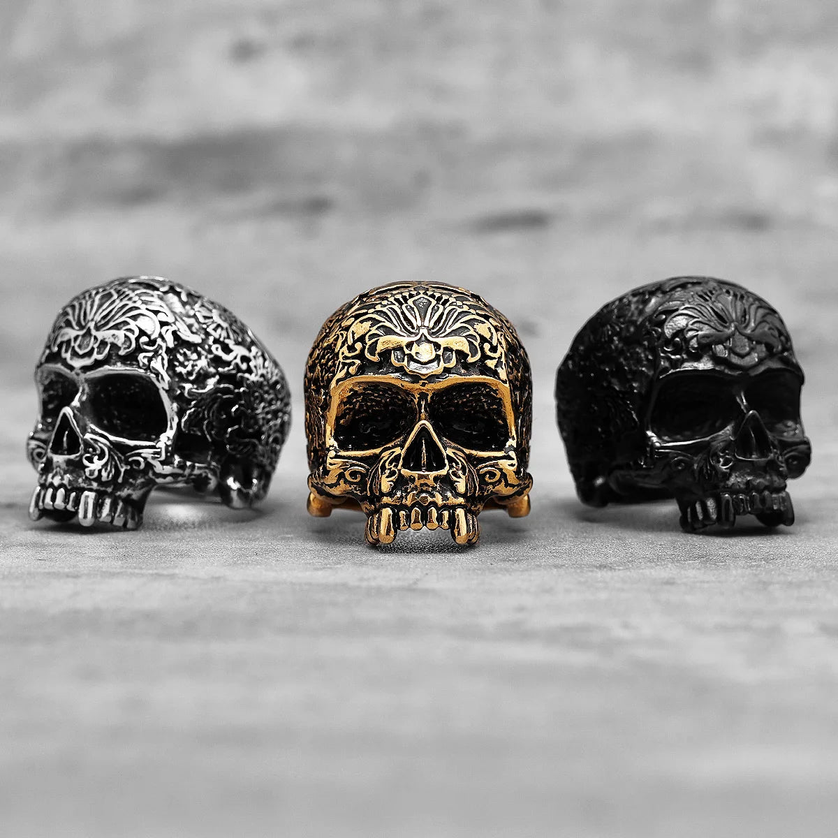PENDRA Skull Boyfriend Biker Steel Ring