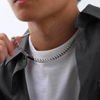 Mens Choker Necklace,Stainless Steel Cuban Link Chain Collar,Trendy Casual Hip Hop Jewelry Gifts for Boys