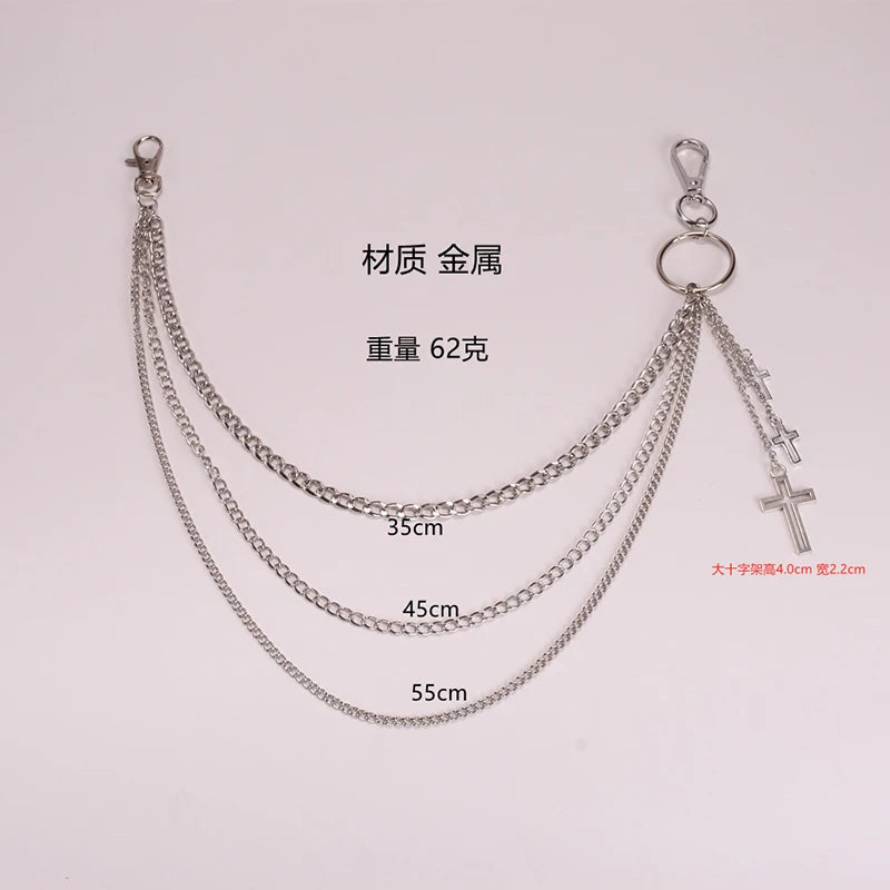 PENDRA Crossstar Layered Waist Chain Keychain