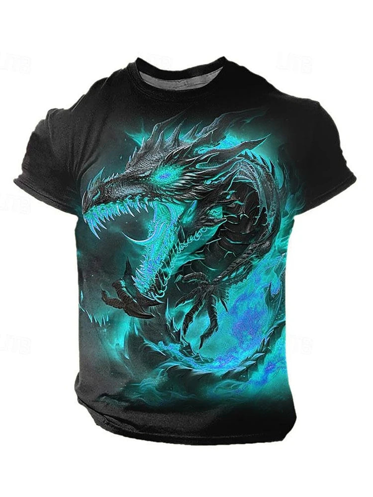 PENDRA Urban Short-Sleeve Dragon Print T-Shirt