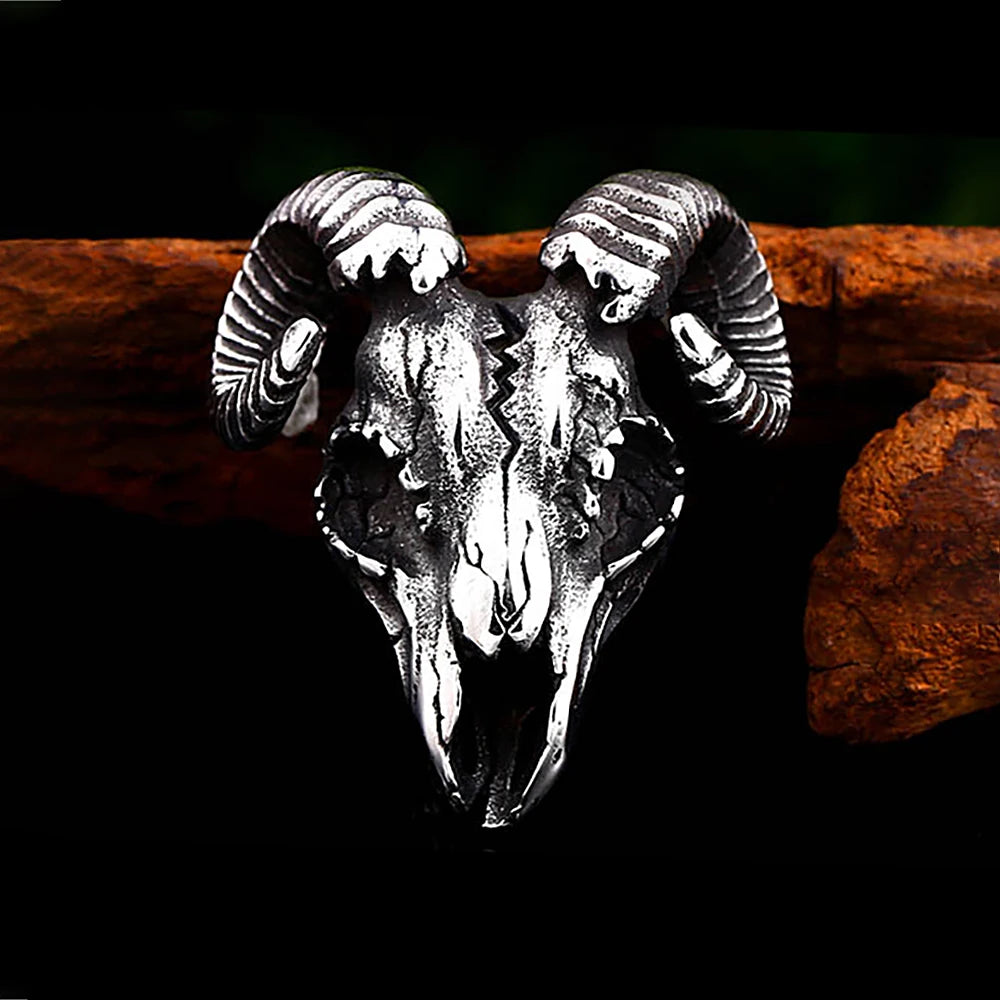 PENDRA Vikingcrest Stainless Steel Viking Ring