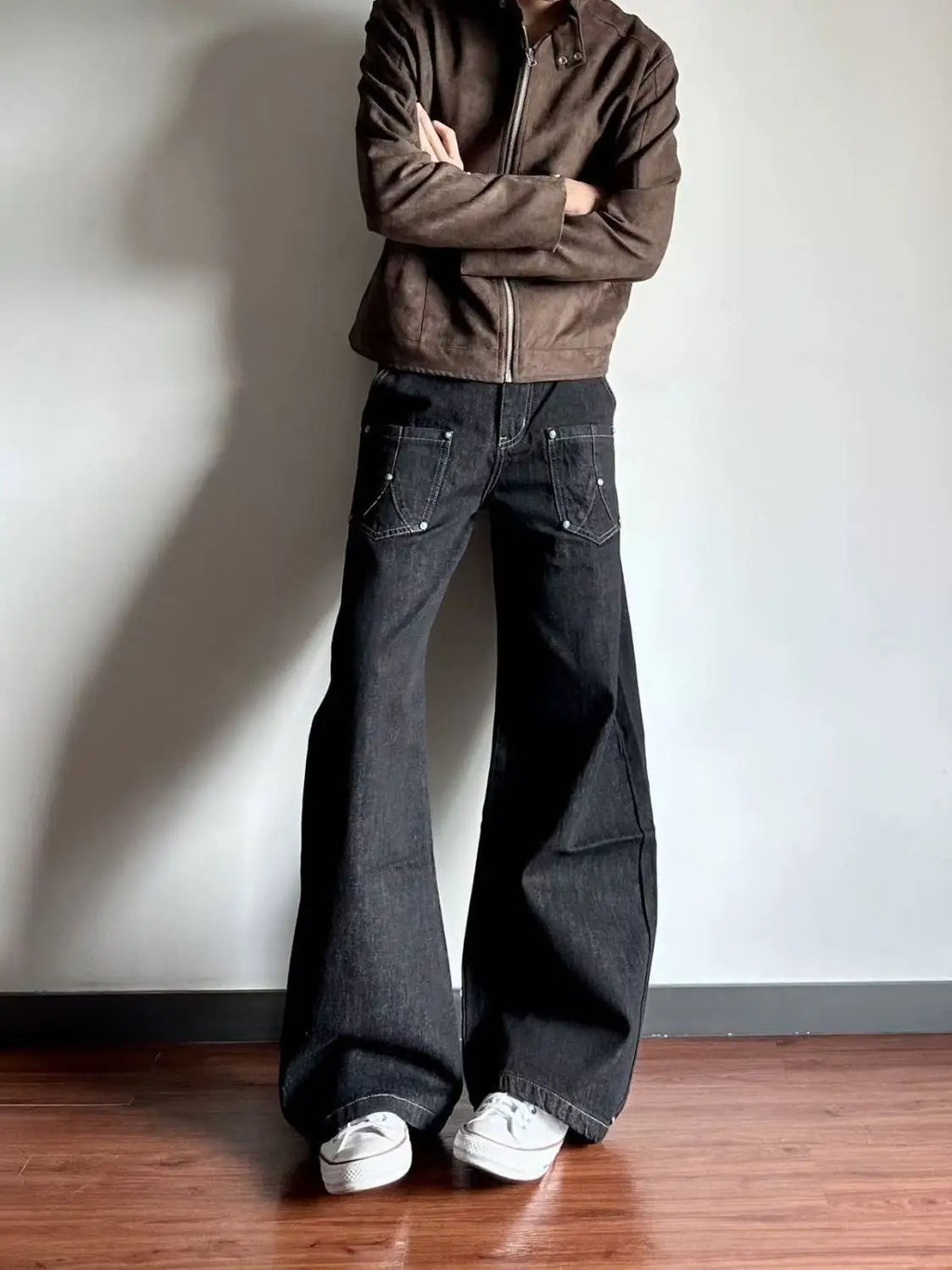 PENDRA Black Bright Line Jeans