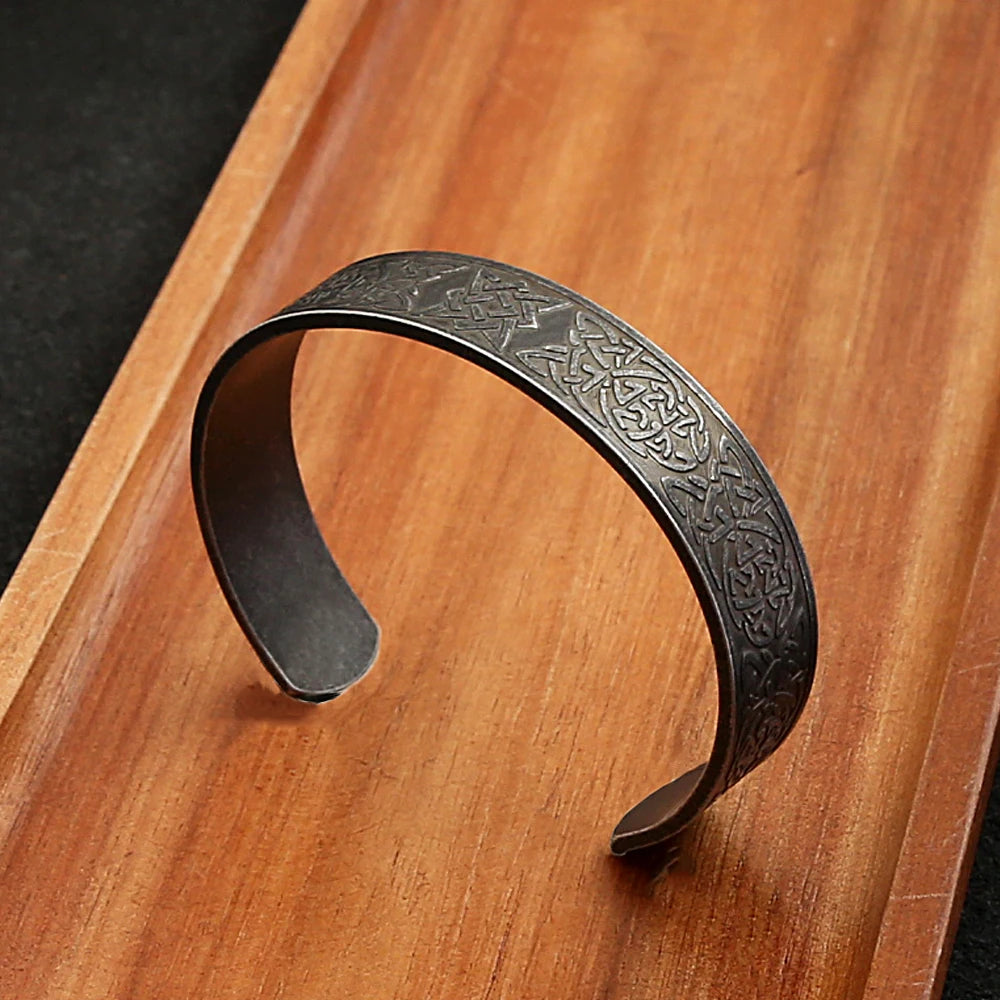 PENDRA Dragoncrest Stainless Steel Open Cuff Bracelet